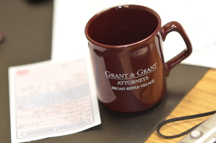 Photo of Grant & Grant mug on office desk